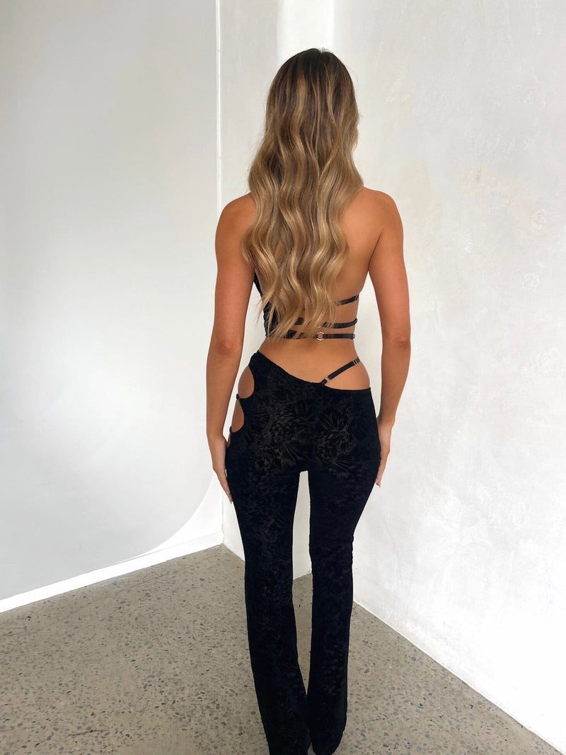 GINA TOP BLACK Crop Top ROMANCE 