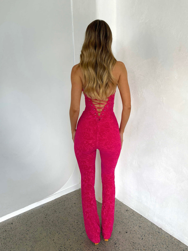 SAWYER JUMPSUIT PINK BURNOUT Jumpsuit 