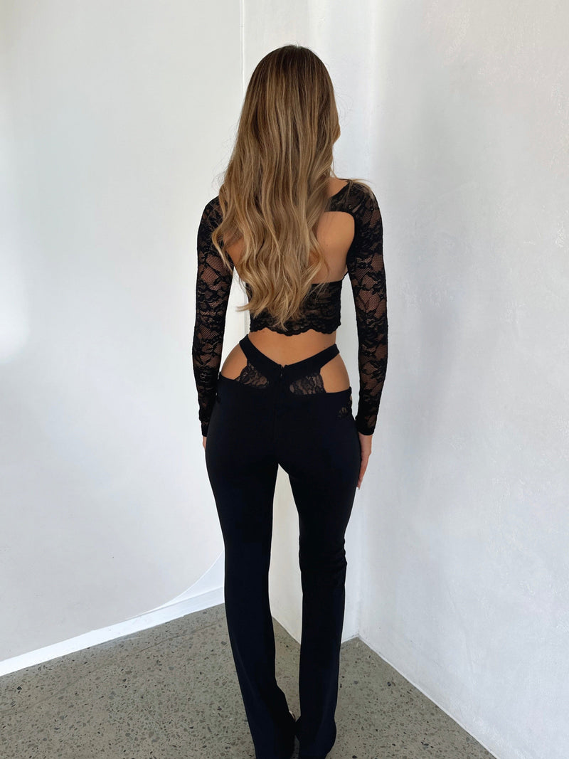 ADELINE TOP BLACK Crop Top 