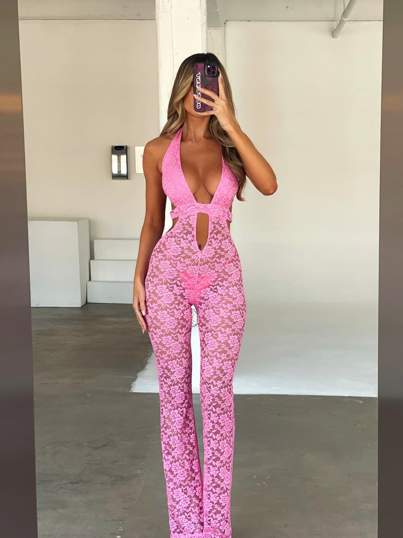 SUEDE JUMPSUIT PINK Jumpsuit 