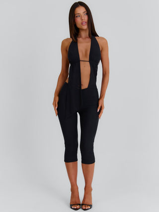 ABBY CAPRI JUMPSUIT BLACK Jumpsuit 