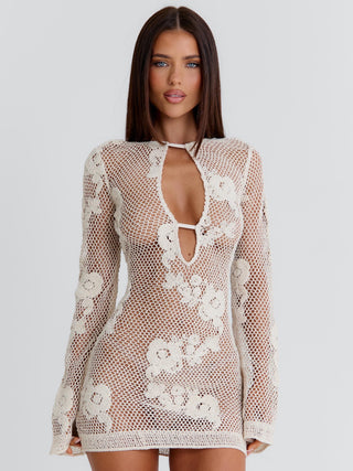 ADELINAE MINI DRESS CREAM Mini Dress 