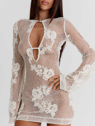 ADELINAE MINI DRESS CREAM Mini Dress 