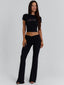 ADRIANNA TEE BLACK Crop Top 