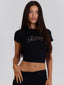 ADRIANNA TEE BLACK Crop Top 