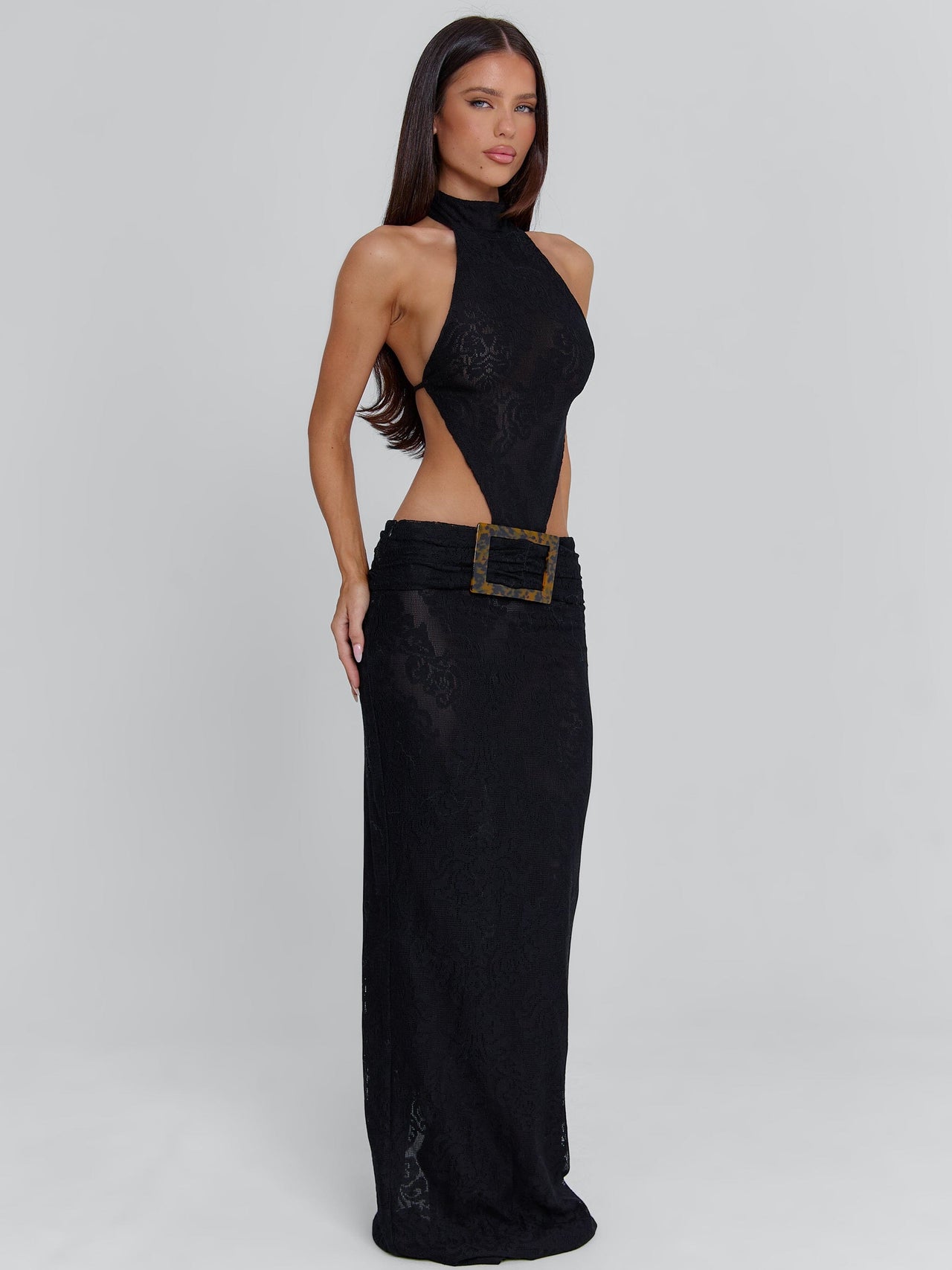 alt maxi dress Lace Overlay Maxi Dress Black NWT Sz S Whimsygoth Alt Grunge Gothic