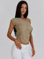 ALEXUS LONGLINE TOP TAN