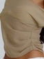 ALEXUS LONGLINE TOP TAN