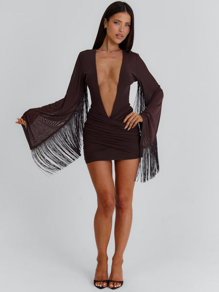Allisson Mini Dress Chocolate Brown