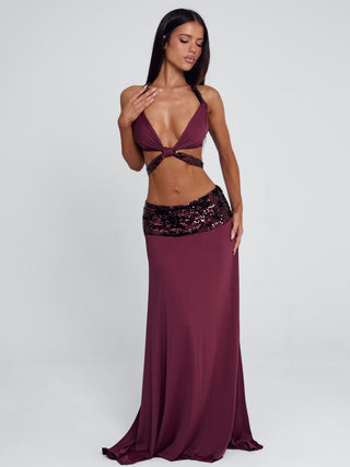 ALUNA MAXI SKIRT BURGUNDY Maxi Skirt 