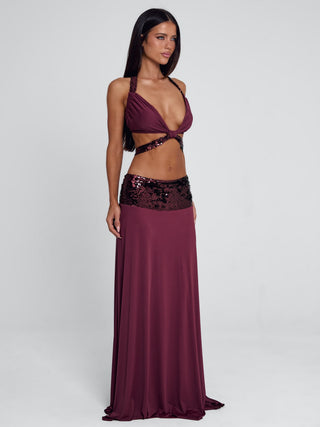 ALUNA MAXI SKIRT BURGUNDY Maxi Skirt 