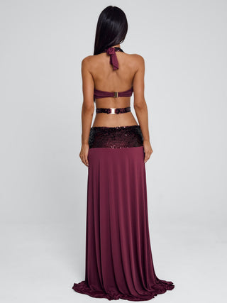 ALUNA MAXI SKIRT BURGUNDY Maxi Skirt 
