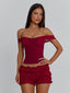 AMAYA TOP DEEP RED Crop Top 