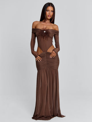 ANGELAE MAXI DRESS CHOCOLATE BROWN Maxi Dress 