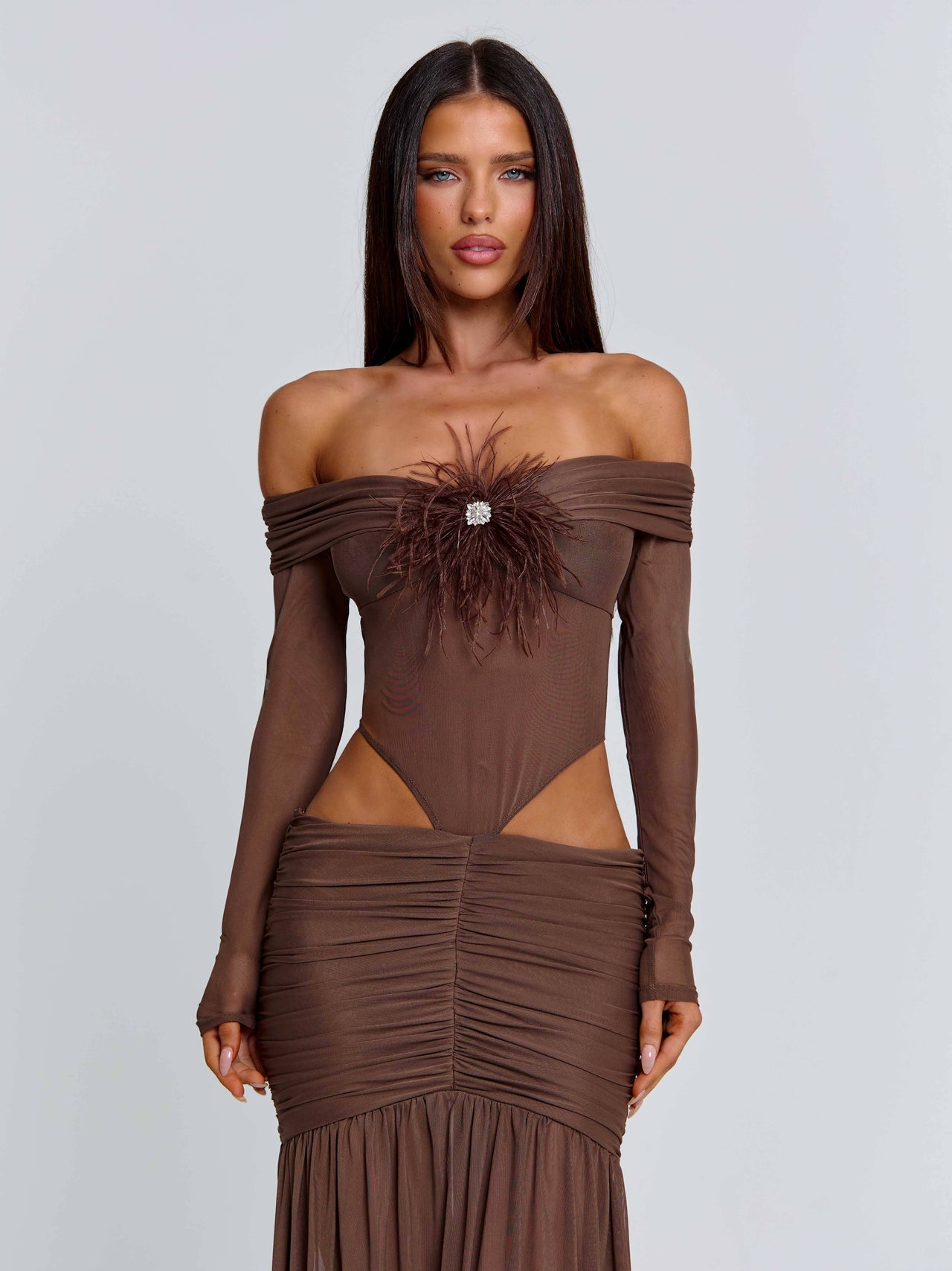 brown dress near me Women's Angelae Maxi Dress Chocolate Brown in Size Medium by Outcast