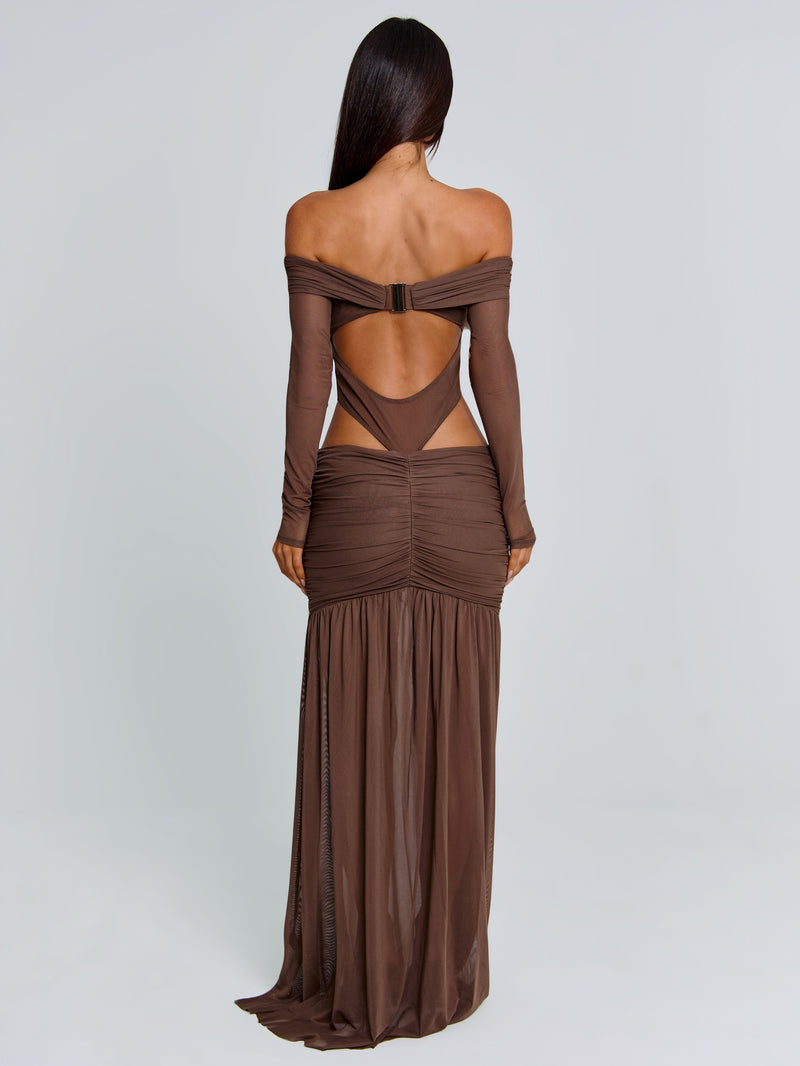 ANGELAE MAXI DRESS CHOCOLATE BROWN Maxi Dress 