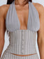 ARIYAH TOP GREY STRIPE Crop Top 