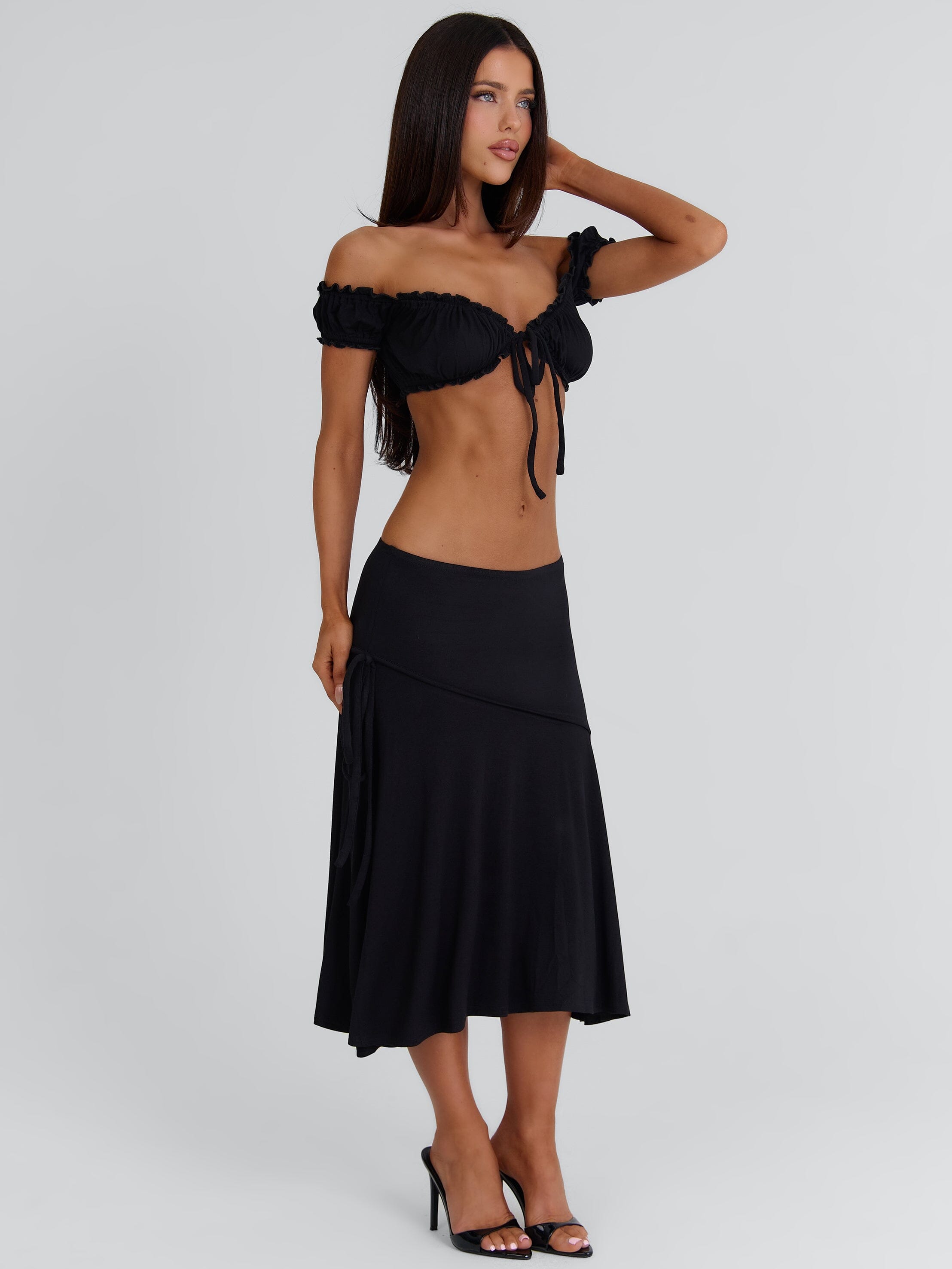 Arrielle Midi Skirt Black | Outcast US – Outcast USA