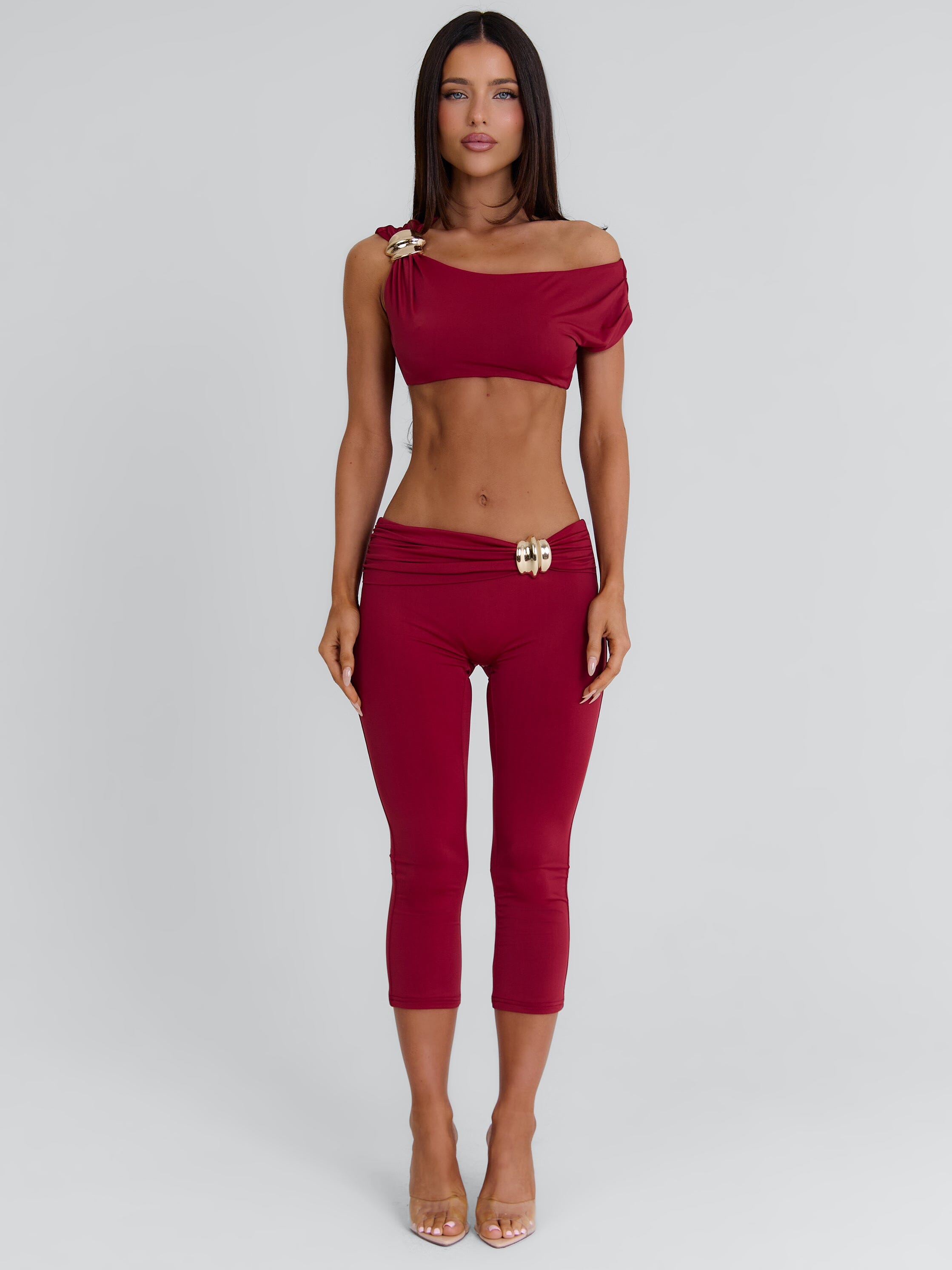 Atheena Crop Top Deep Red | Outcast USA