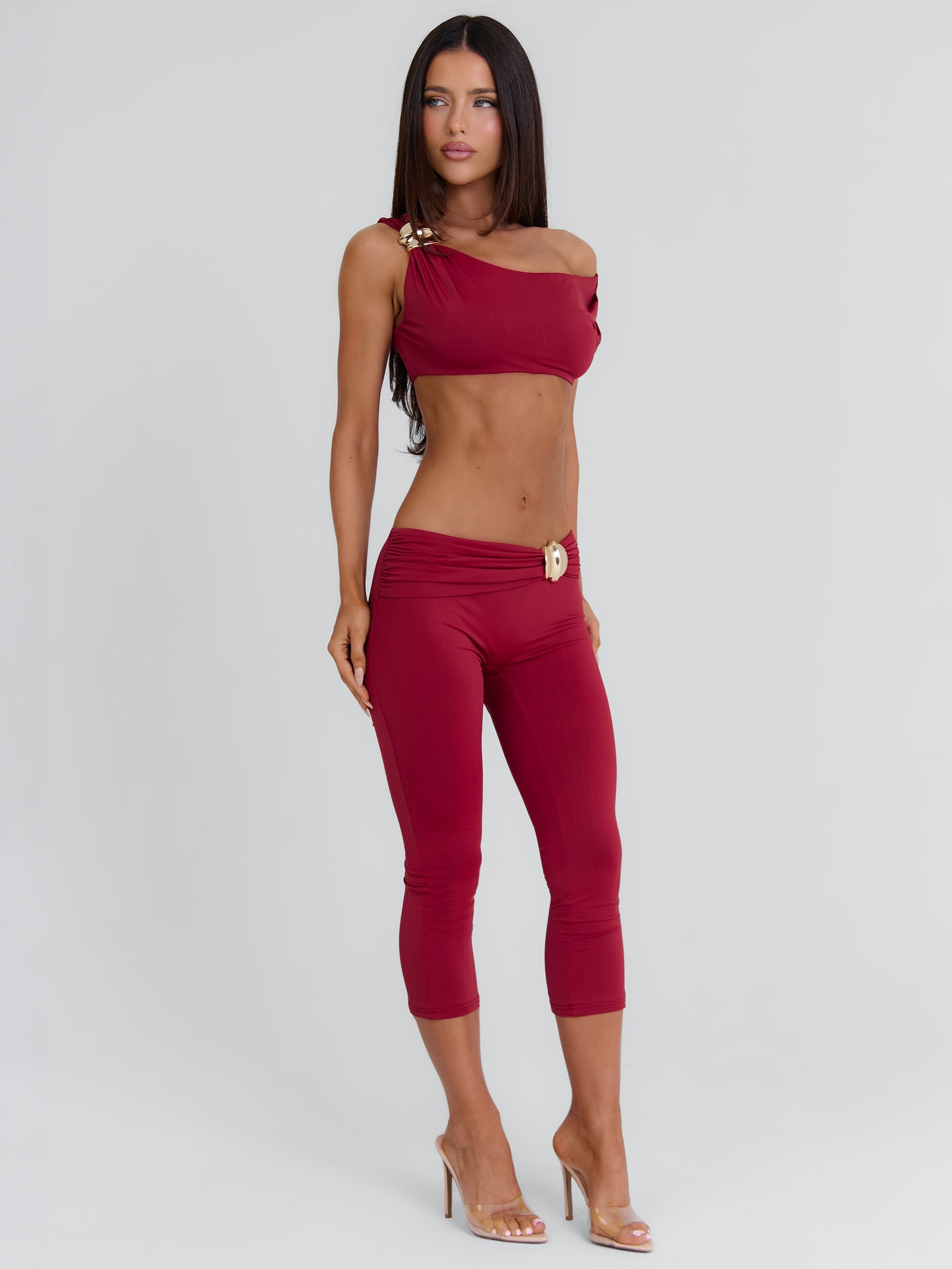Atheena Crop Top Deep Red | Outcast USA