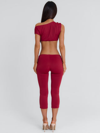 ATHEENA CAPRI PANTS DEEP RED Pants 