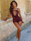 ATRANI PLAYSUIT BURGUNDY Playsuits 