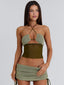 AUBRI TOP KHAKI Crop Top 