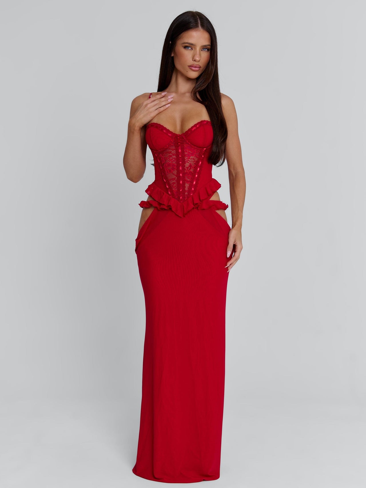 open lace back dress Women's Ariane Mini Dress Red in Size XL by Outcast