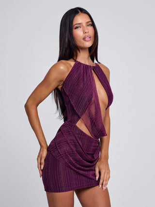purple short dress Beautrix Mini Dress Deep Purple