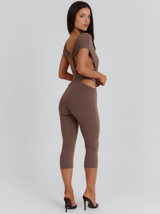 BIBIANA CAPRI JUMPSUIT BROWN Jumpsuit 