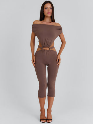 BIBIANA CAPRI JUMPSUIT BROWN Jumpsuit 