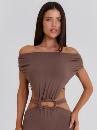 BIBIANA CAPRI JUMPSUIT BROWN Jumpsuit 