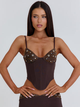 BLAKELY CORSET TOP BROWN Corset 