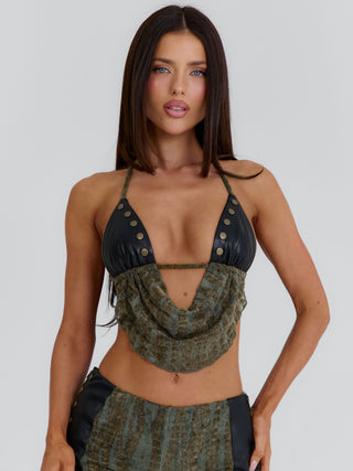 BRAIDY CROP TOP KHAKI Crop Top 