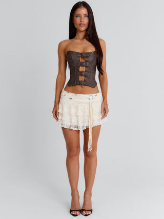 BRIELLIE MINI SKIRT IVORY Mini Skirt 
