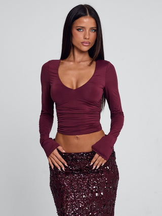 CAMHILLA TOP BURGUNDY Top 