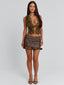 CHANDRA TOP BROWN Crop Top 