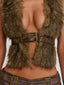 CHANDRA TOP BROWN Crop Top 