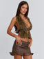 CHANDRA TOP BROWN Crop Top 