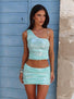 CARMELINA MINI SKIRT BLUE Mini Skirt 