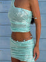 CARMELINA MINI SKIRT BLUE Mini Skirt 