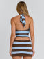 CASIDY MINI SKIRT BLUE BROWN STRIPE Mini Skirt 