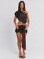 CATALINA MINI DRESS GOLD STRIPE Mini Dress 