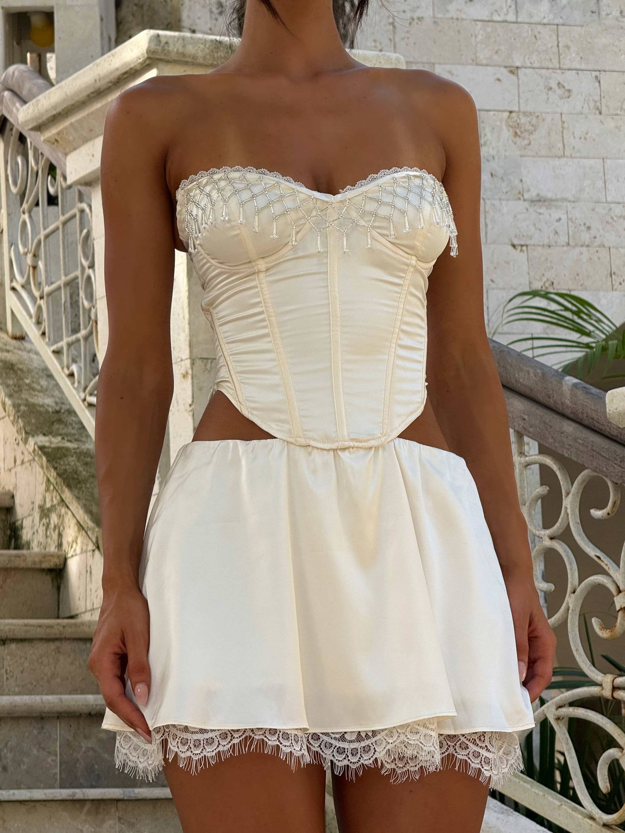Women's White CATHIA Mini Dress Ivory in Size XL by Outcast