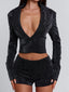 CELENE SHORTS BLACK SPARKLE Shorts 