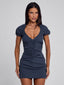 CERESIA MINI DRESS CHARCOAL PINSTRIPE Mini Dress 