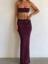 CHARLENE MAXI SKIRT WINE Maxi Skirt Dali Factory 