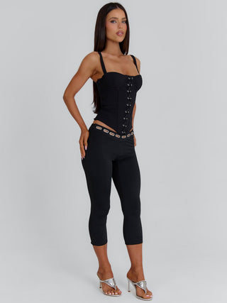 CHARLI CORSET TOP BLACK Playsuit 