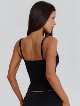 CHARLI CORSET TOP BLACK Playsuit 