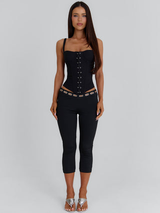 CHARLI CORSET TOP BLACK Playsuit 